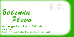 belinda plevo business card